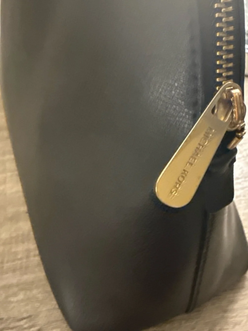 Michael Kors Black Dome Satchel with Gold Hardware